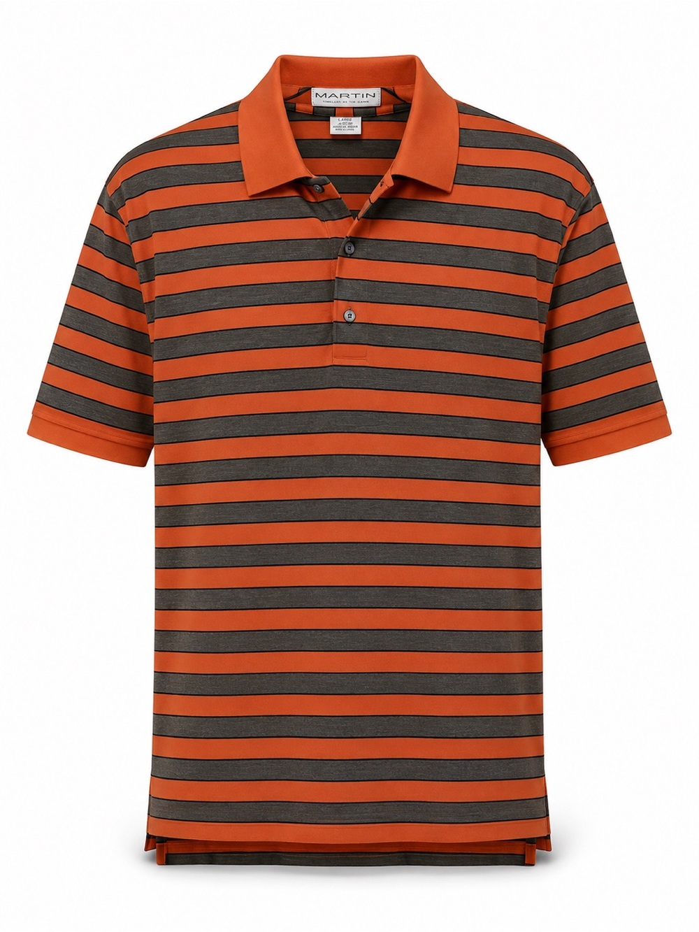 Martin Golf Frame Stripe Mesh Pima Cotton Polo Shirt Men's L NWT